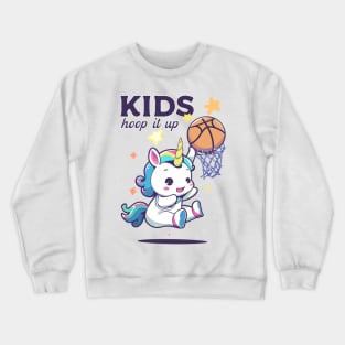 unicorn playing basketball Crewneck Sweatshirt